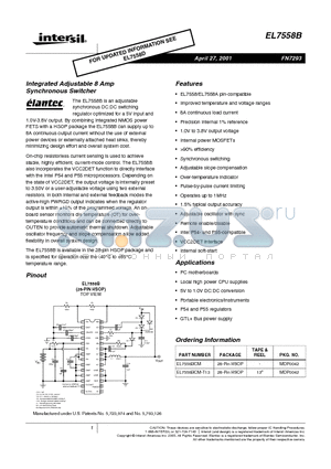 EL7558BCM-T13 datasheet - Integrated Adjustable 8 Amp Synchronous Switcher