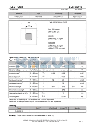 ELC-572-13 datasheet - LED - Chip