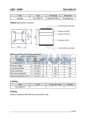 ELC-630-13 datasheet - LED - CHIP