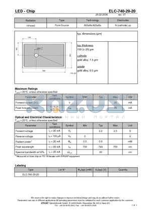 ELC-740-29-20 datasheet - LED - Chip