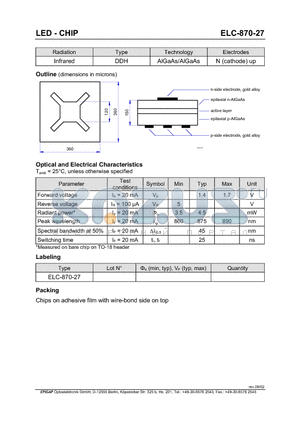 ELC-870-27 datasheet - LED - CHIP