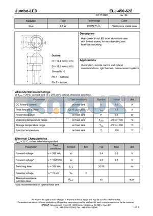 ELJ-450-628 datasheet - Jumbo-LED