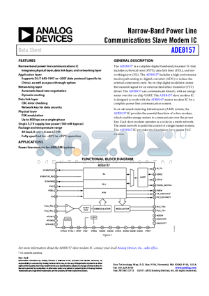 ADE8157 datasheet - Narrow-Band Power Line