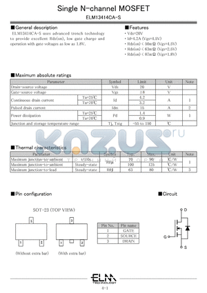 ELM13414CA-S datasheet - Single N-channel MOSFET