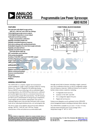 ADIS16250ACCZ datasheet - Programmable Low Power Gyroscope