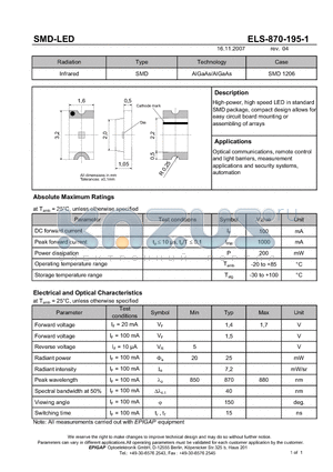 ELS-870-195-1 datasheet - SMD-LED