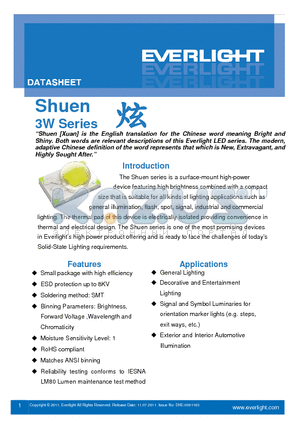 ELSH-J71C3-0CPHS-D6500 datasheet - Small package with high efficiency