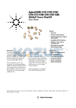 HSME-C110 datasheet - AlInGaP Green ChipLED