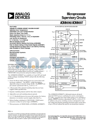 ADM8696ARW datasheet - Microprocessor Supervisory Circuits