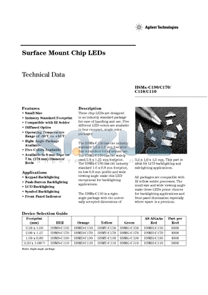 HSMS-C190 datasheet - Surface Mount Chip LEDs