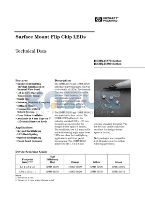 HSMS-H670 datasheet - Surface Mount Flip Chip LEDs