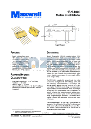 HSN-1000L datasheet - Nuclear Event Detector