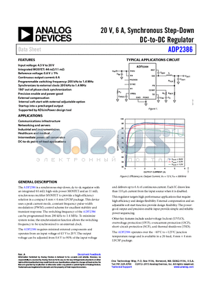 ADP2386 datasheet - 20 V, 6 A, Synchronous Step-Down DC-to-DC Regulator