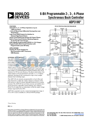 ADP3180 datasheet - 6-Bit Programmable 2-, 3-, 4-Phase Synchronous Buck Controller
