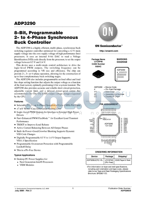 ADP3290 datasheet - 8-Bit, Programmable 2- to 4-Phase Synchronous Buck Controller