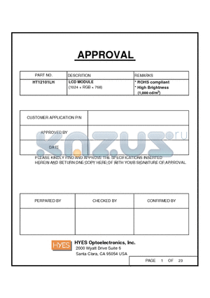 HT12101LH datasheet - LCD MODULE