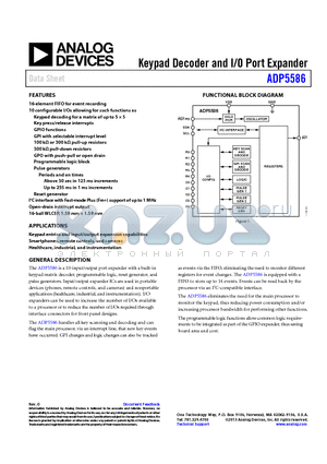 ADP5586 datasheet - Keypad Decoder and I/O Port Expander