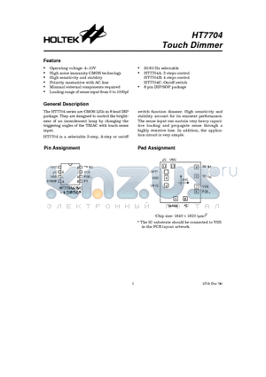 HT7704 datasheet - Touch Dimmer