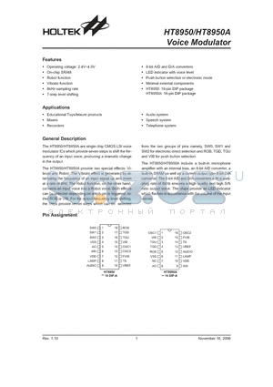 HT8950_06 datasheet - Voice Modulator