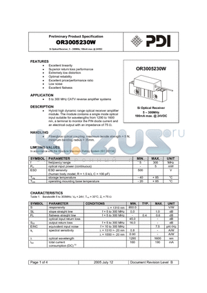 OR3005230W datasheet - Superior return loss performance