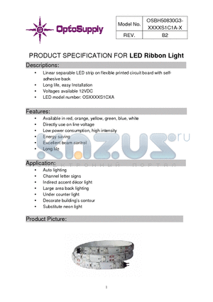 OSBH50830G3-OSO5SAS1C1A-X datasheet - LED Ribbon Light