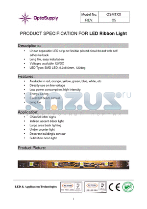 OSMTG5 datasheet - LED Ribbon Light
