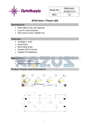 OSPL4X01-W4Z3E1C1E datasheet - 4PCS Xeon 1 Power LED Long life, easy installation