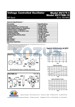 HV17SM-12 datasheet - Voltage Controlled Oscillator