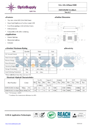 OSXX5630C1A-60MA datasheet - 5.6 x 3.0 x 0.9mm SMD