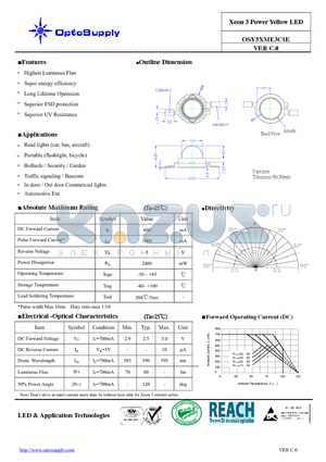 OSY5XME3C1E datasheet - Xeon 3 Power Yellow LED