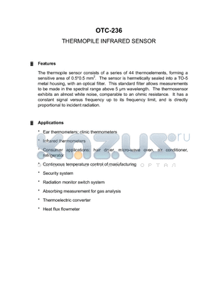 OTC-236 datasheet - THERMOPILE INFRARED SENSOR