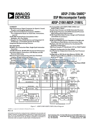 ADSP-21061KS-200 datasheet - DSP Microcomputer Family