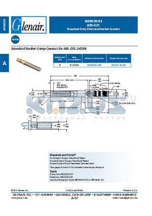 M39029-63 datasheet - Standard Duty Electrical Socket Contact