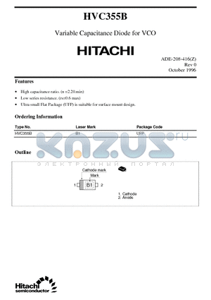 HVC355B datasheet - Variable Capacitance Diode for VCO