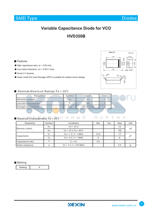 HVD350B datasheet - Variable Capacitance Diode for VCO