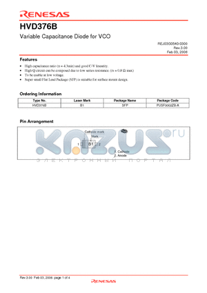 HVD376B datasheet - Variable Capacitance Diode for VCO