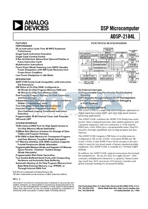 ADSP-2184LBST-160 datasheet - DSP Microcomputer