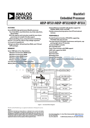 ADSP-BF532SBBZ400 datasheet - Blackfin Embedded Processor