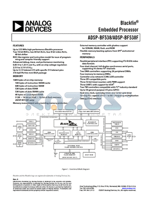 ADSP-BF538 datasheet - Blackfin^ Embedded Processor