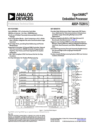 ADSP-TS201S datasheet - TigerSHARC-R Embedded Processor