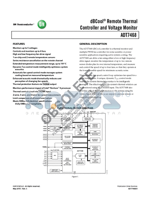 ADT7468ARQZ datasheet - dBCool^ Remote Thermal Controller and Voltage Monitor