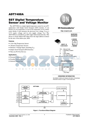 ADT7488AARMZ-RL datasheet - SST Digital Temperature Sensor and Voltage Monitor