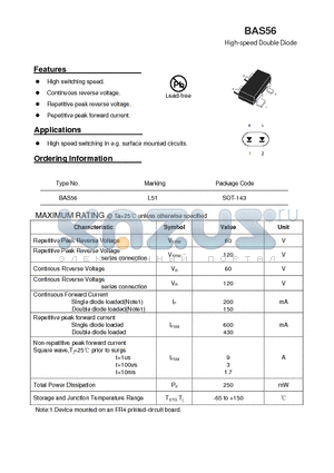 SOT-143 datasheet - High-speed Double Diode