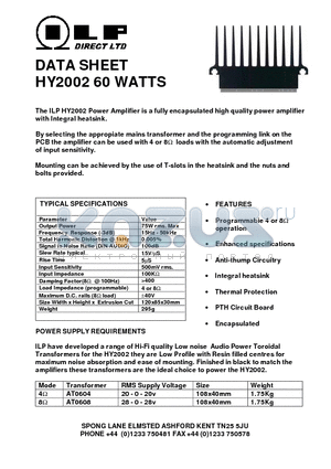 HY2002 datasheet - Power Amplifier