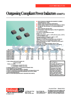 AE486PYA datasheet - Outgassing Compliant Power Inductors