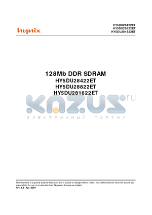 HY5DU28422ET datasheet - 128Mb DDR SDRAM