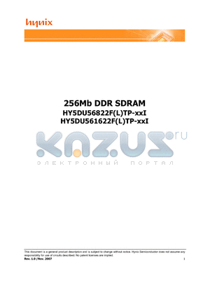 HY5DU561622FTP-LI datasheet - 256Mb DDR SDRAM