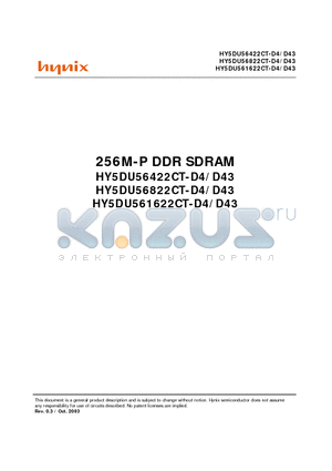 HY5DU56422CT-D4 datasheet - 256M-P DDR SDRAM