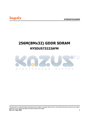 HY5DU573222AFM-28 datasheet - 256M(8Mx32) GDDR SDRAM