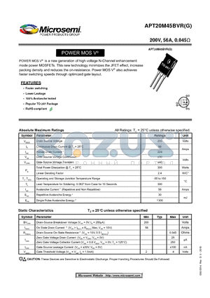 APT20M45BVR datasheet - POWER MOS V^